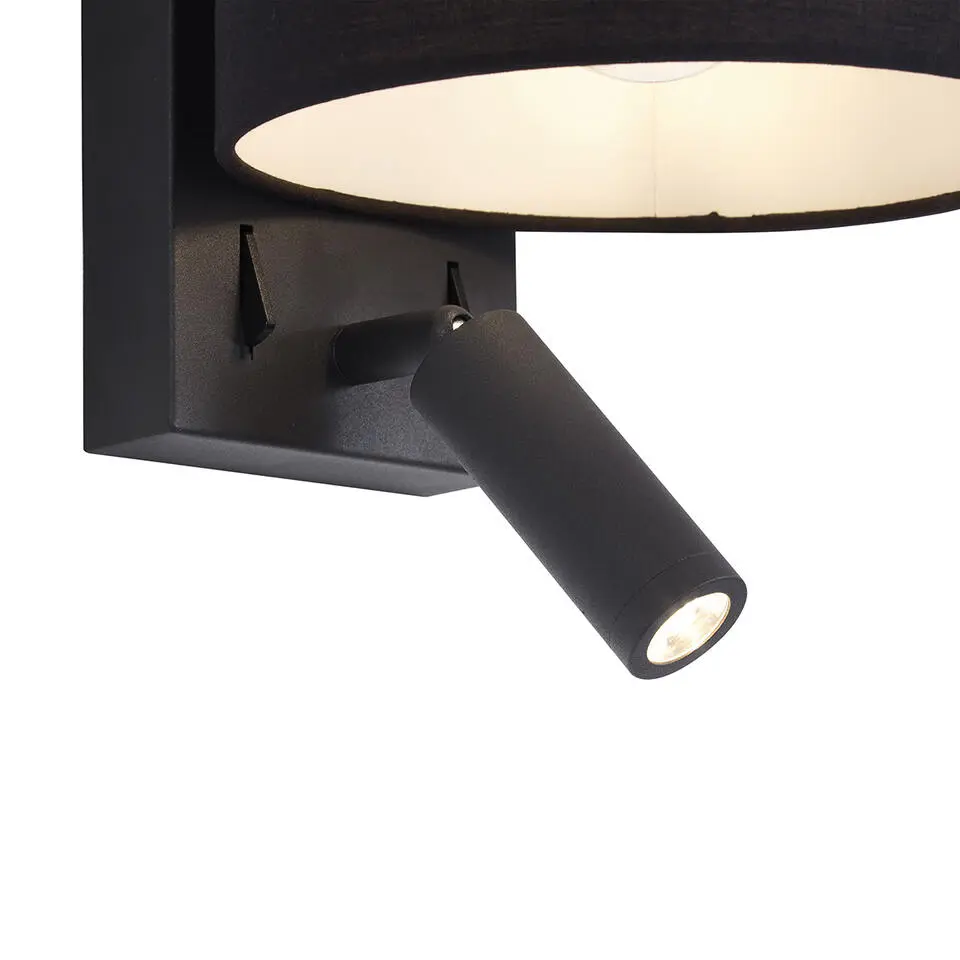 Qazqa wandlampen puglia zwart e27