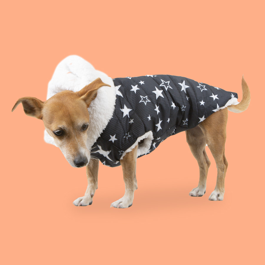 Capa de chuva Outech Star com forro de sherpa para cães