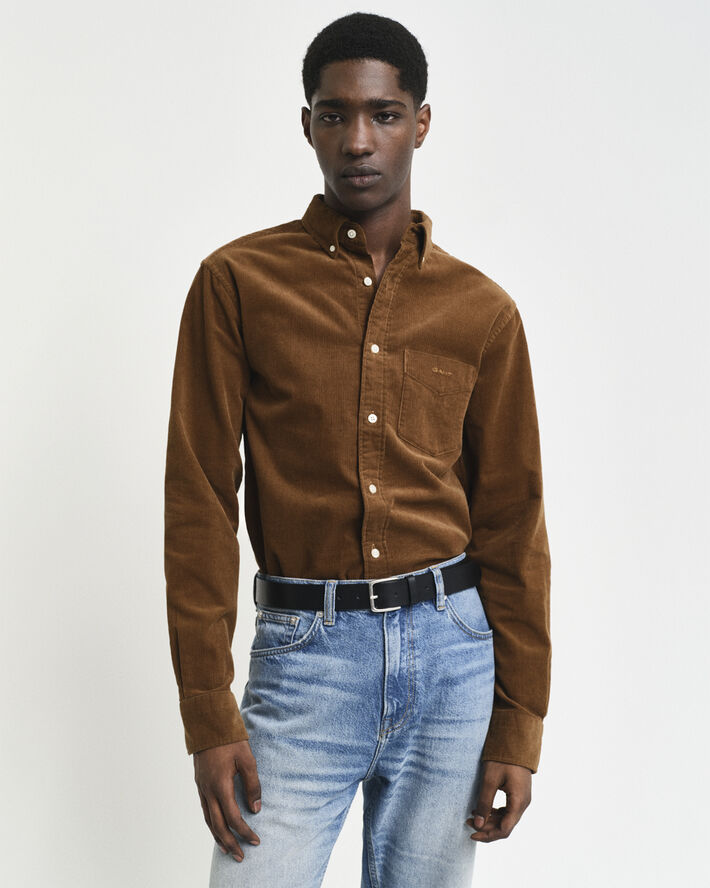 Gant REG UT CORDUROY SHIRT Cacao