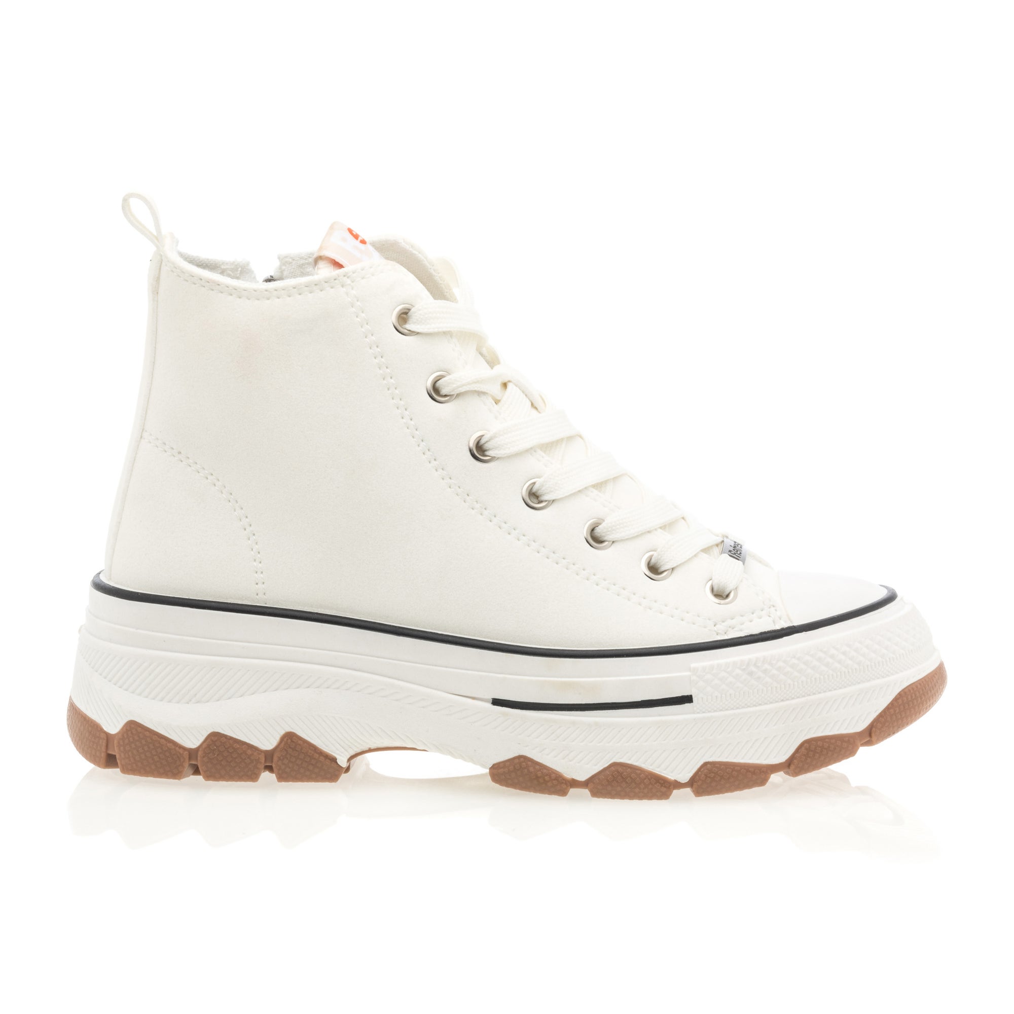 Baskets montantes à talon compensé Femme blanc