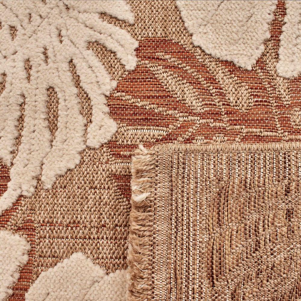 Tapis intérieur extérieur aspect jute terracotta tulum 9062 180 x 67 cm