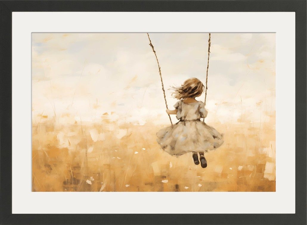Art Print Swinging Girl