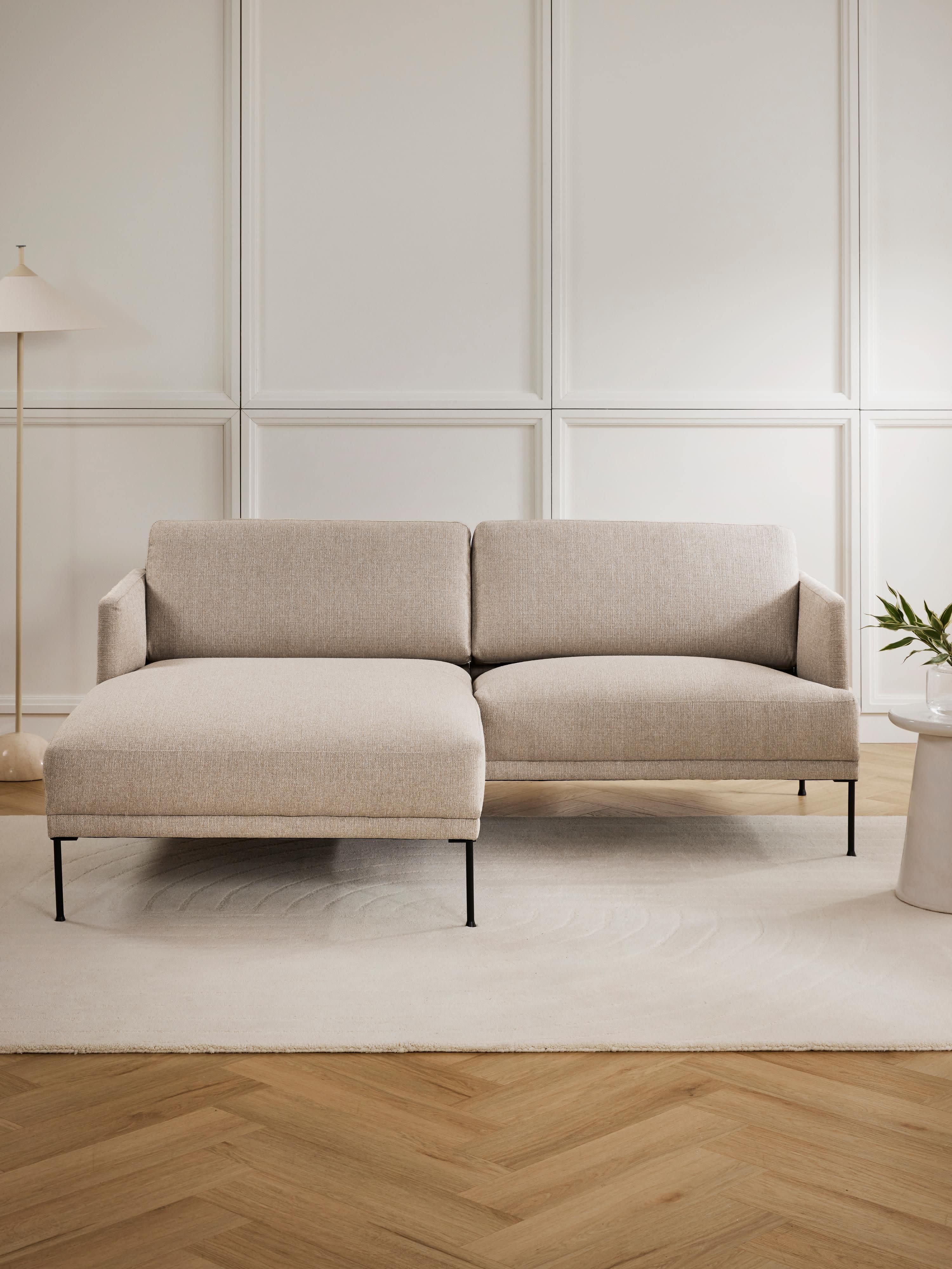 Kleine beige hoekbank Fluente