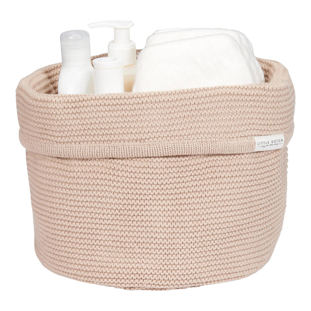 gebreid commodemandje rond Beige