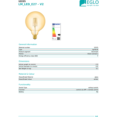 Eglo Connect-Z LED globepære 6W - dæmpbar