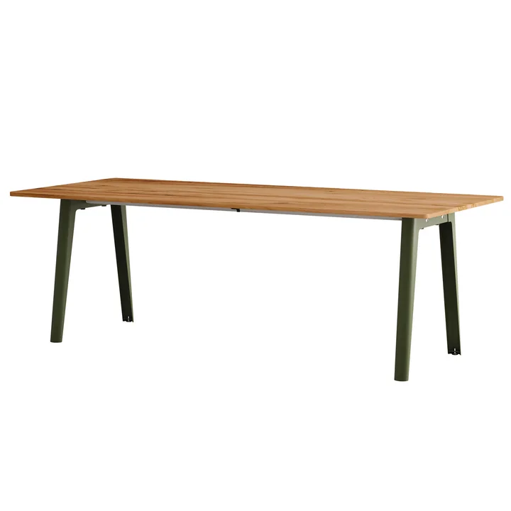 TipToe - NEW MODERN Esstisch 95 x 220 cm, recyceltes Altholz / rosemary green