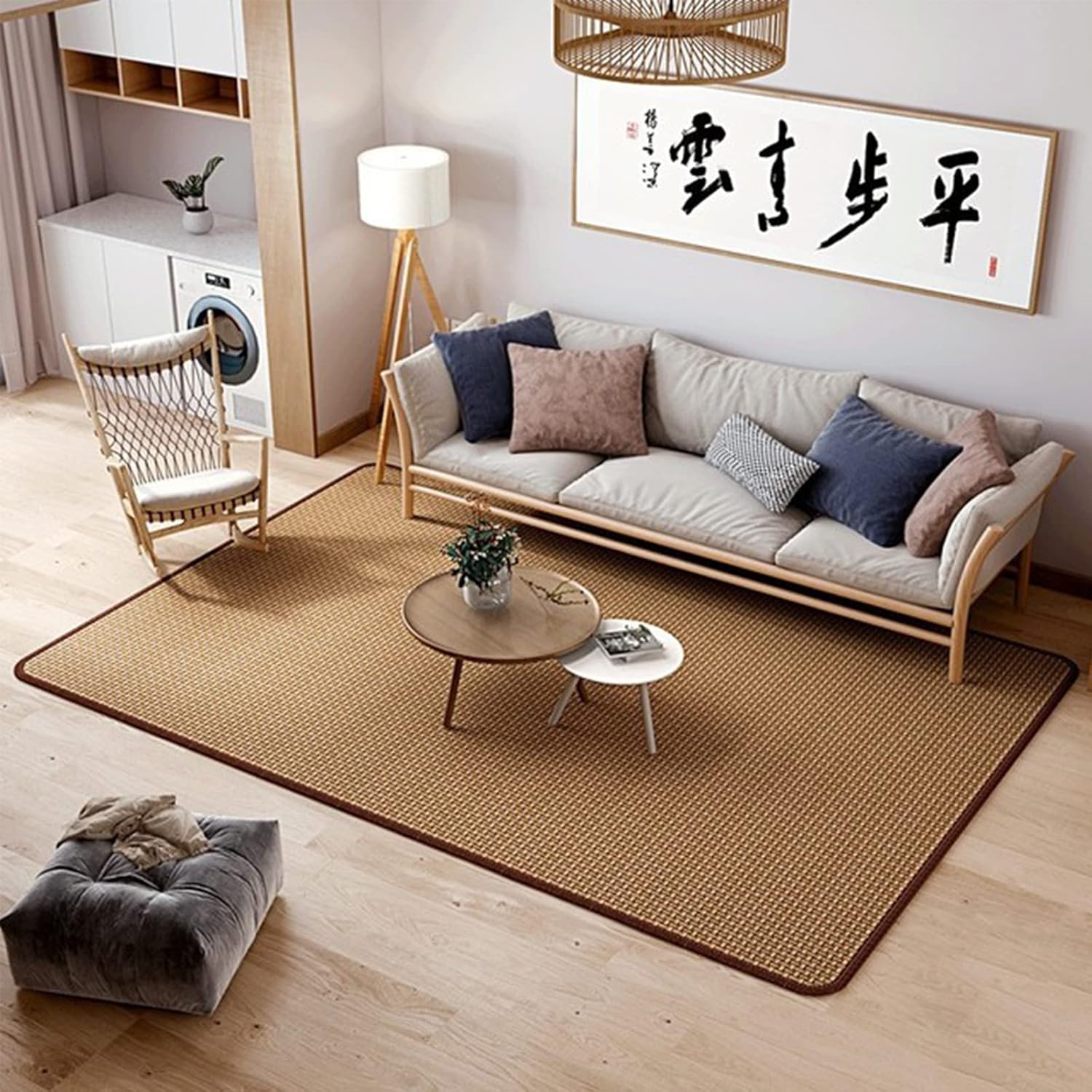 Japanische Tatami-Bodenmatte, Rutschfester, atmungsaktiver Teppich aus natürlichem Rattan, Faltbare Sommer-Schlafmatte für den Innenbereich, für Wohnzimmer, Schlafzimmer, Krabbelspielmatte