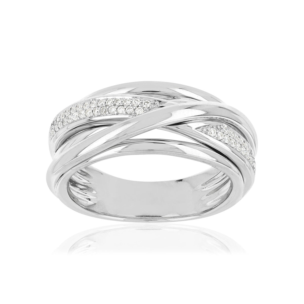 Bague or blanc 750 diamants