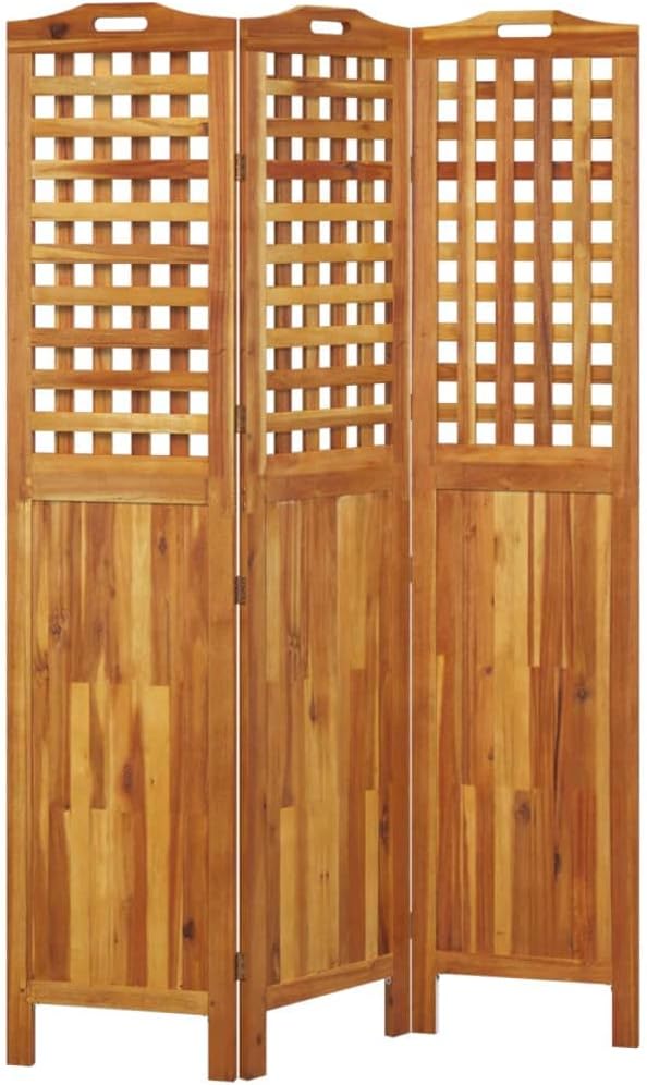 vidaXL Paravent Trennwand Raumteiler Spanische Wand Raumtrenner Sichtschutz Zusammenklappbar 3-TLG. 121,5x2x180cm Massivholz Akazie
