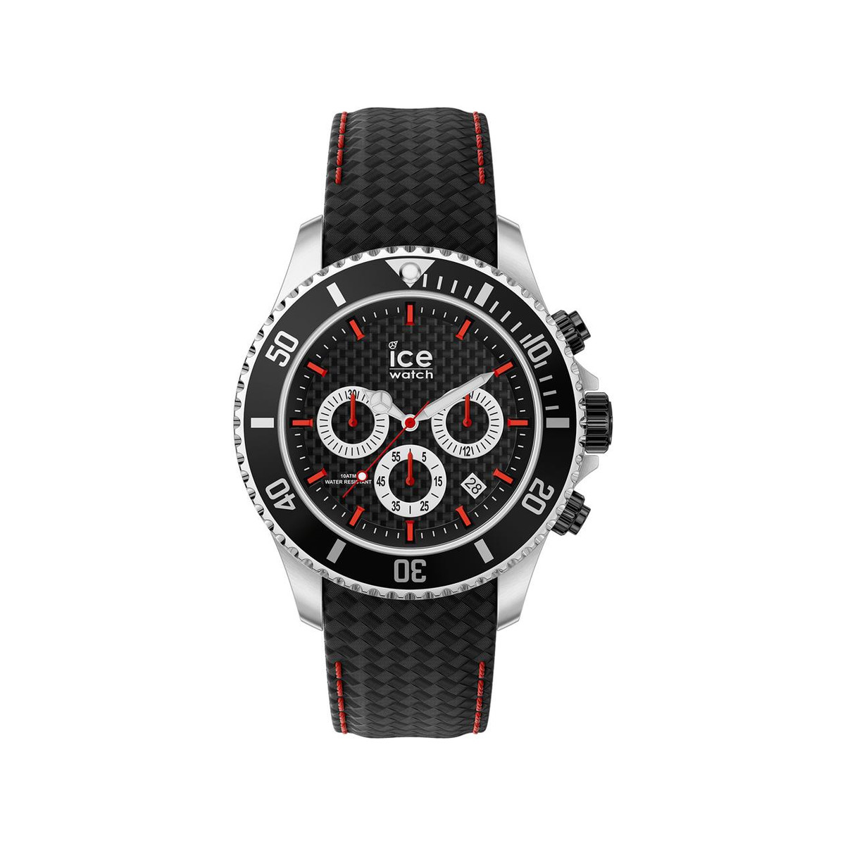 Montre ice Watch homme taille large acier silicone bleu