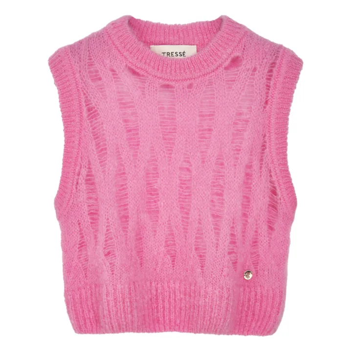 Tressé Pull Sans Manches Mariza Kid Mohair | Rose