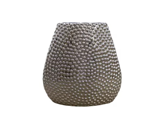 Vase en céramique argenté 23 x 23.5 cm