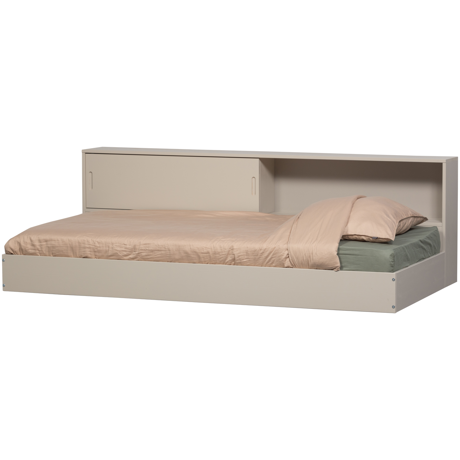 WOOOD Carter Bed - Grenenhout - Dust|Beige - 90x200