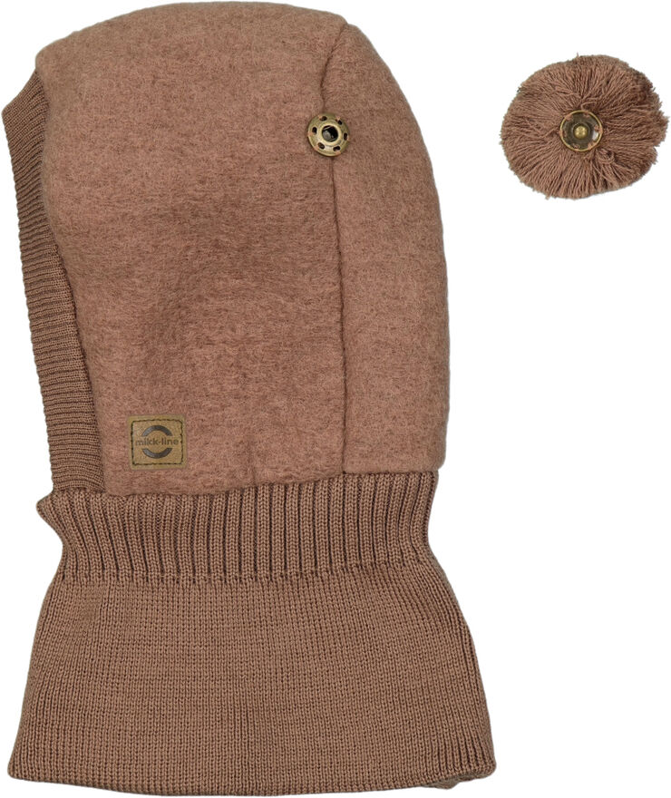 Mikk-Line Airwool Balaclava w Knit Burlwood