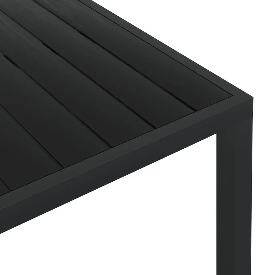 vidaXL - Tuintafel - Zwart - WPC - 185 x 90 x 74 cm
