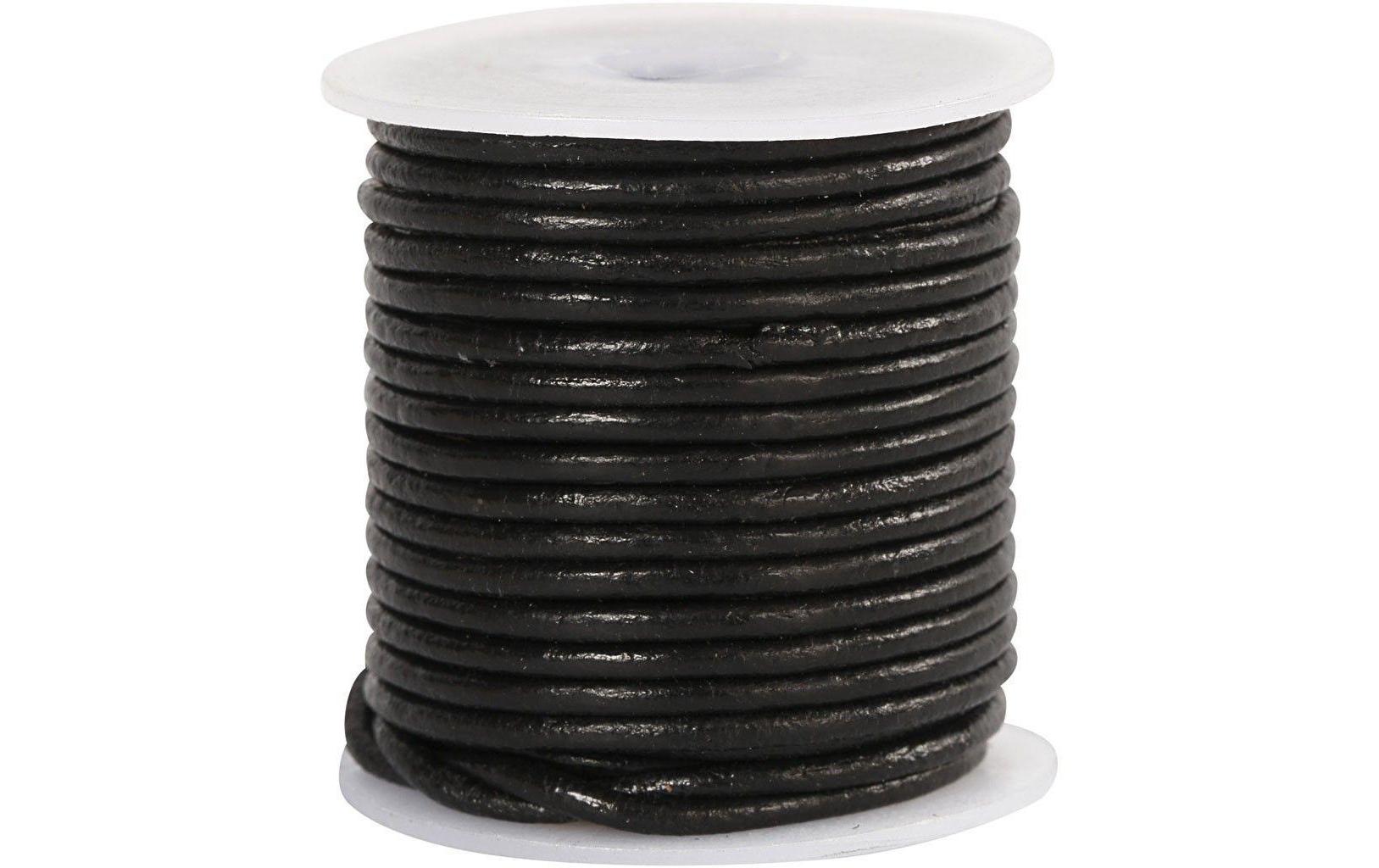Lederband 2 mm, Schwarz, 10 mBand aus Leder