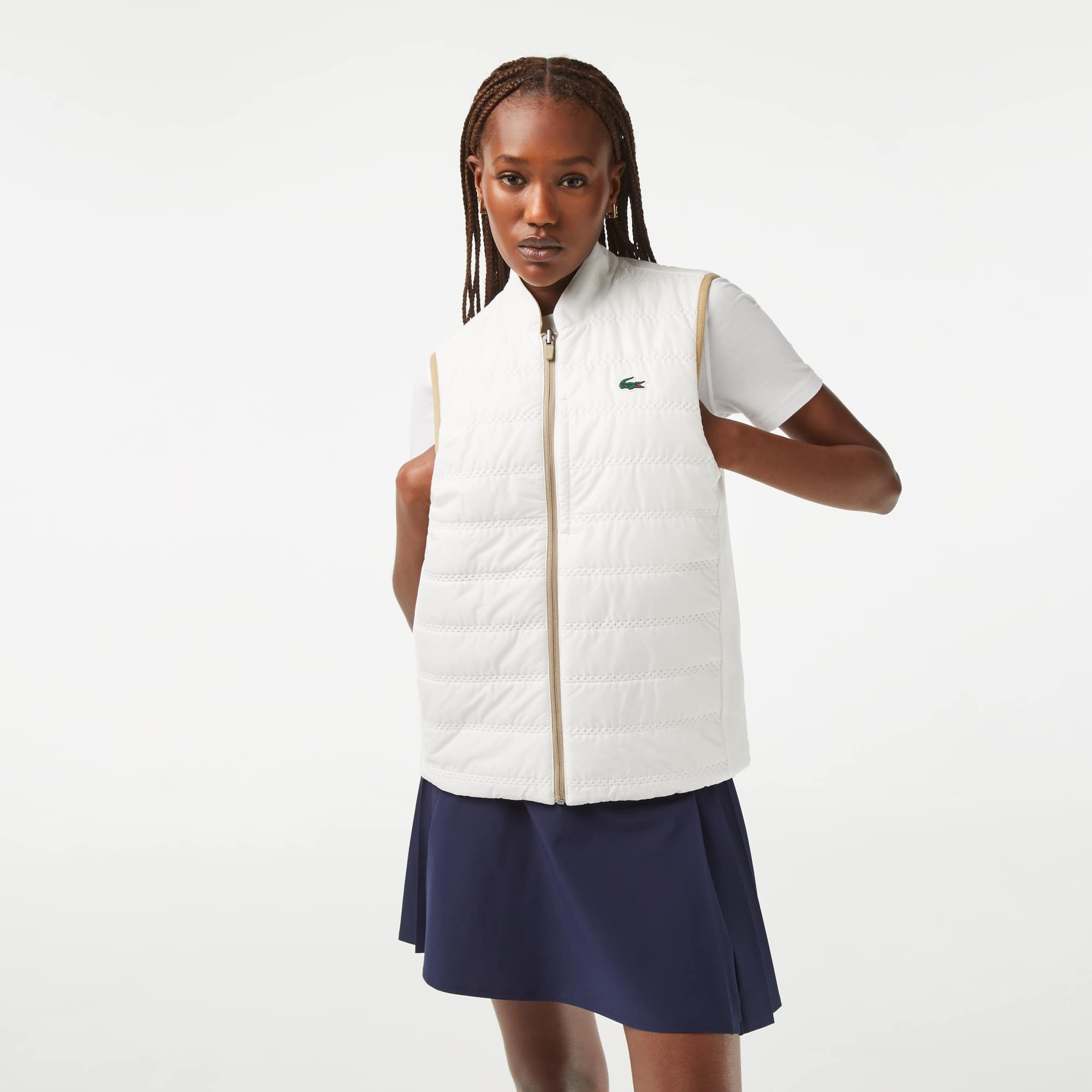 Doudoune sans manche réversible Golf Manteaux & Vestes - Beige - Lacoste - Femme