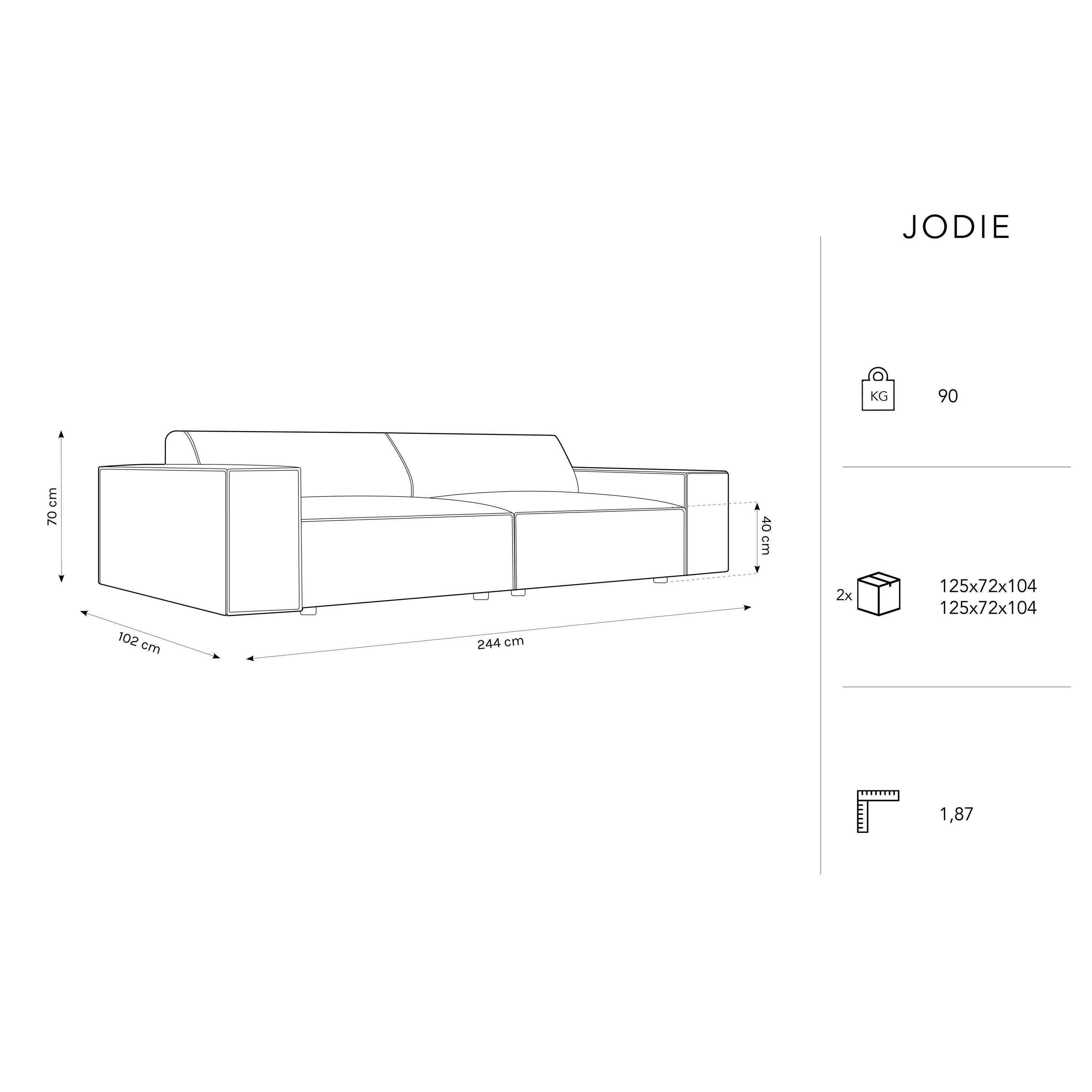 Micadoni Jodie 4-zitsbank - Chenille - Terra
