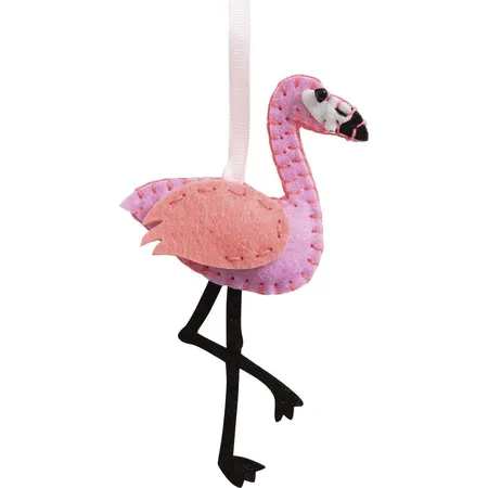 Folia Filz Nähset für Kinder Mini Filzinie, Anhänger Flamingo, 11 teilig