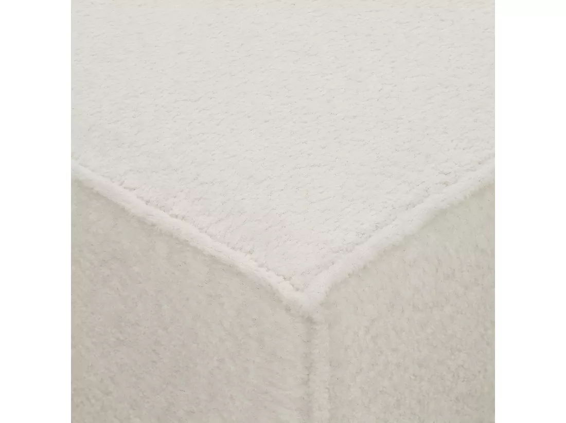 Pouf en tissu bouclette écru - Harper