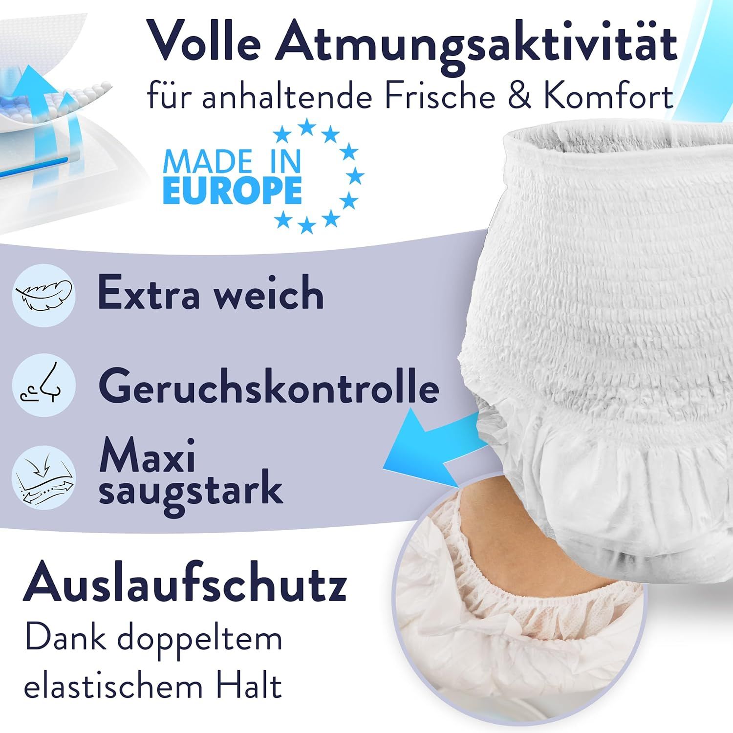 Harmony Care® MAXI saugstarke Windeln für Erwachsene - Inkontinenz-Pants für Männer und Frauen