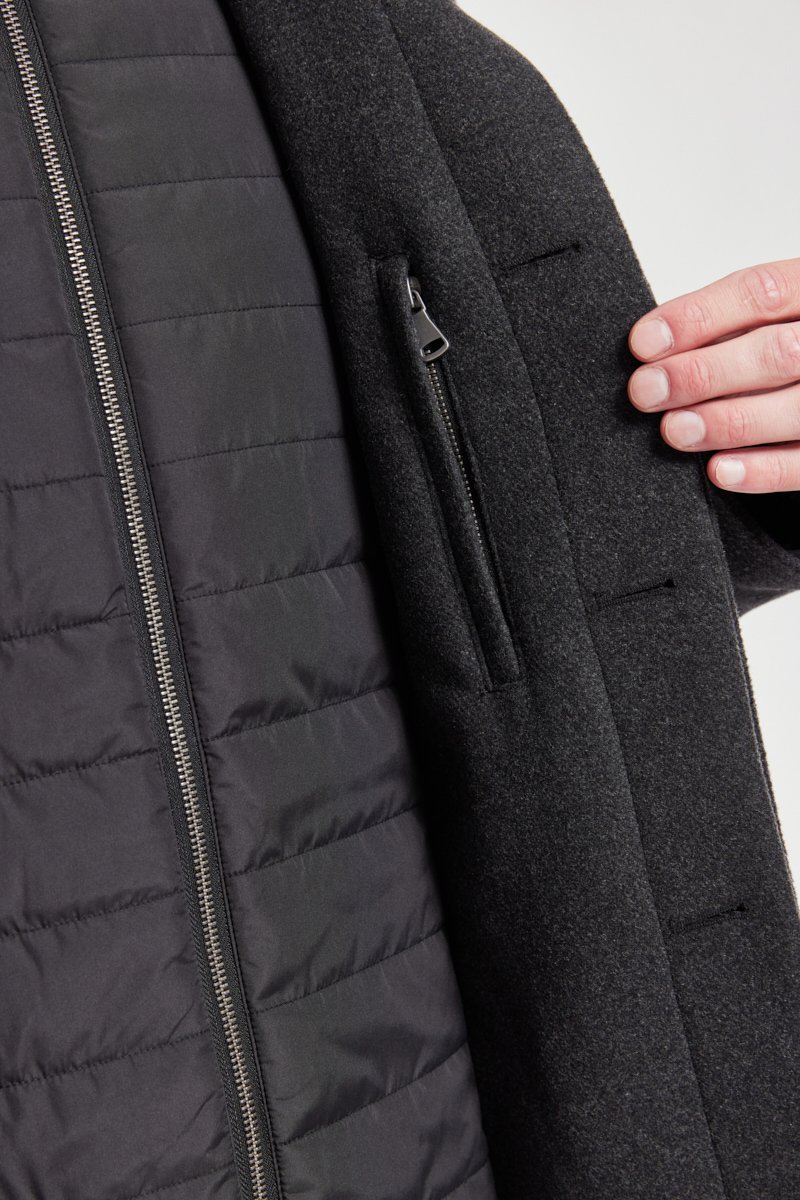 Manteau doublure doudoune - drap de laine