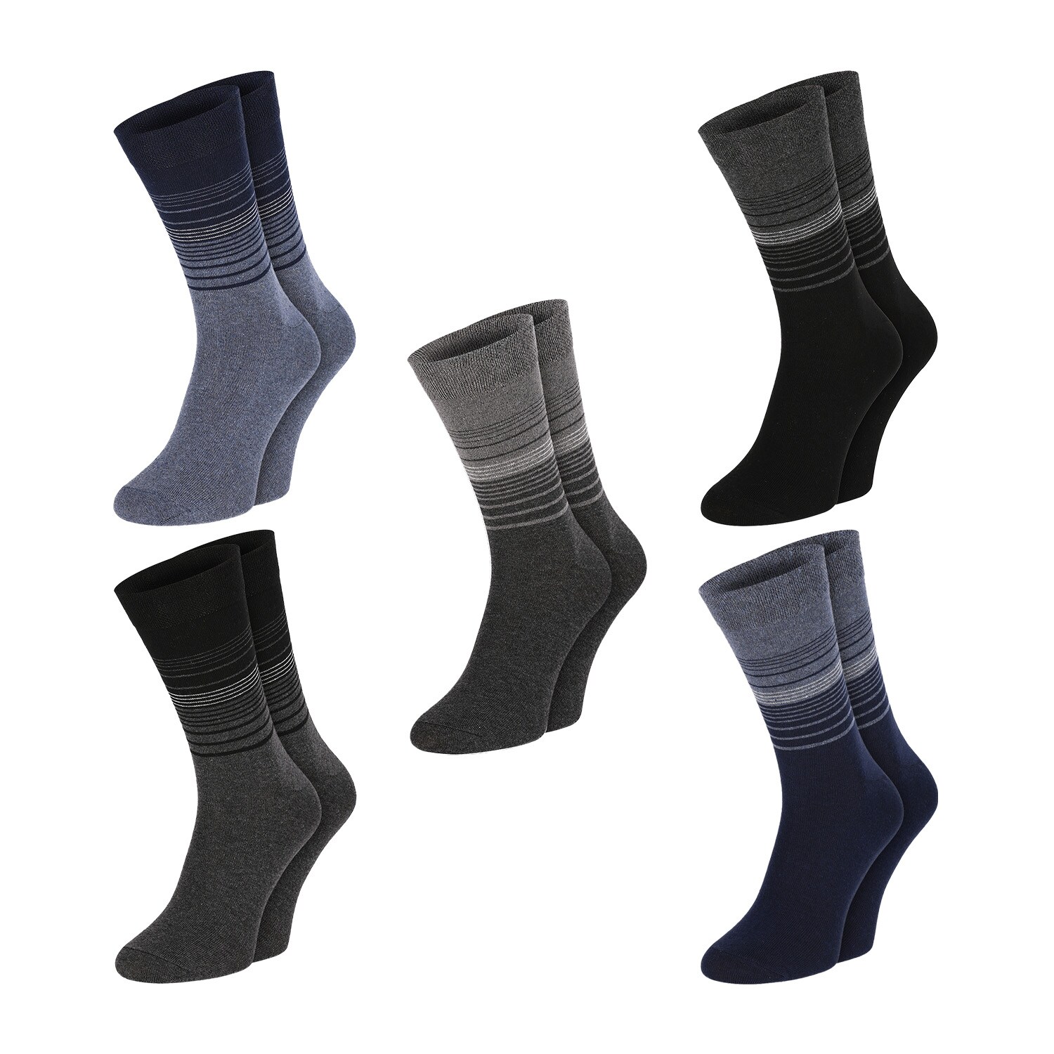 Chili Lifestyle Socken Herren Streifen 5 Paar Weichbund Baumwolle
