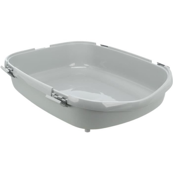 Bac a litiere primo, avec rebord - xxl - 56 x 25 x 71 cm - gris et blanc - pour chat