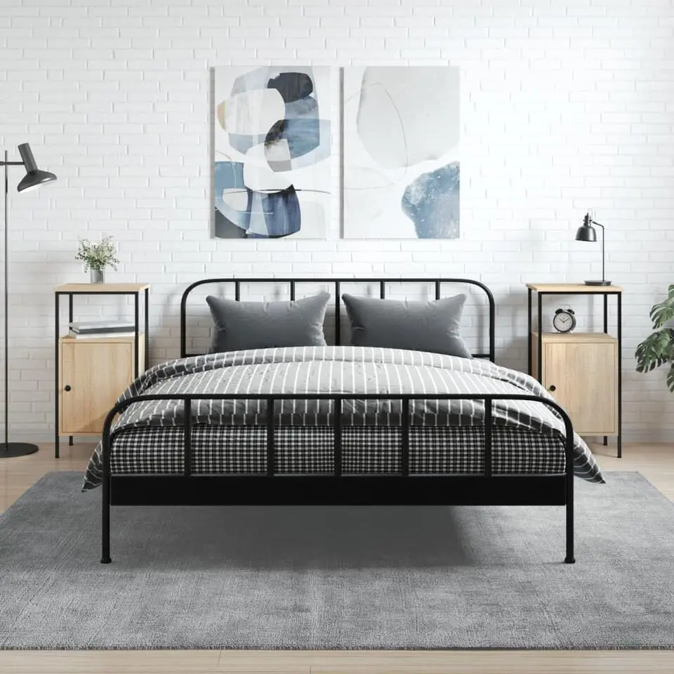 vidaXL - Industrieel Nachtkastjes met deur - Sonoma eiken - 41x31x80 cm - 2 st