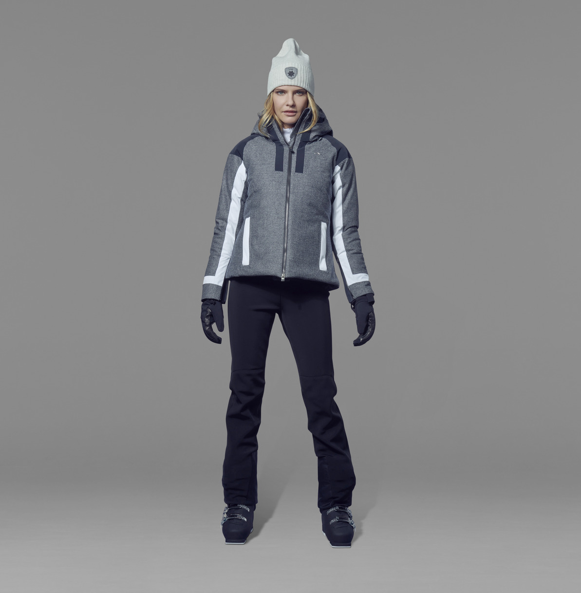Varuna Jacket Dame 15701/Steel Grey Melange-White