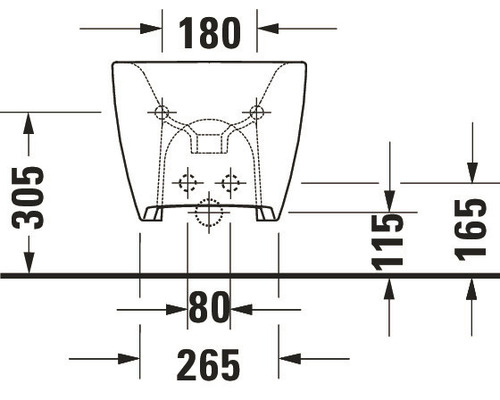 DURAVIT Viu wandbidet, wit, ongecoat, 2292150000