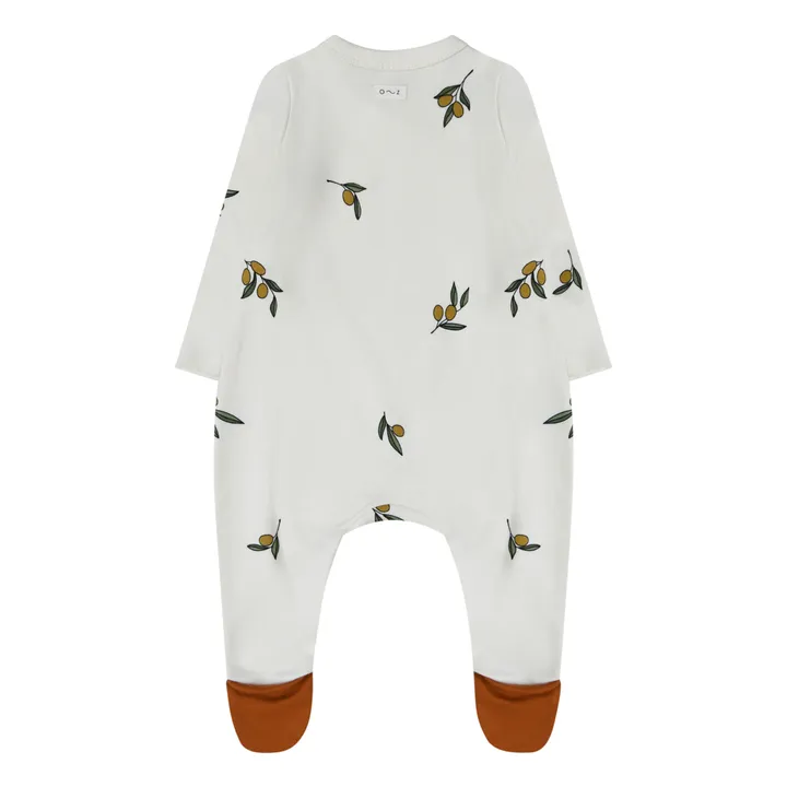 Organic Zoo Pyjama à Pieds Coton Bio Olives | Blanc