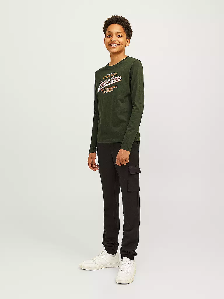 JACK & JONES Jungen Langarmshirt  JJELOGO olive