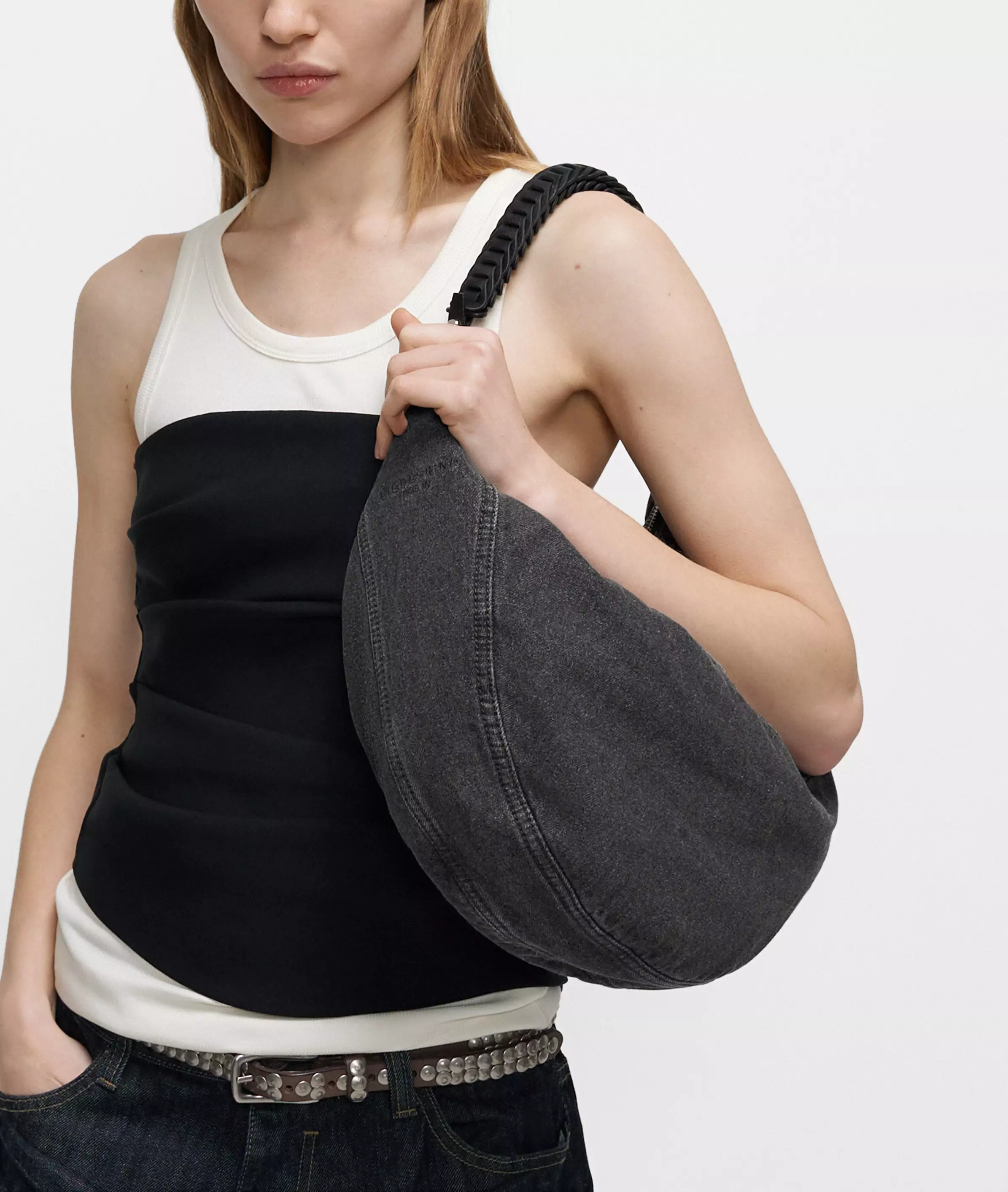 Denim Luna Hobo M Spacious denim hobo bag