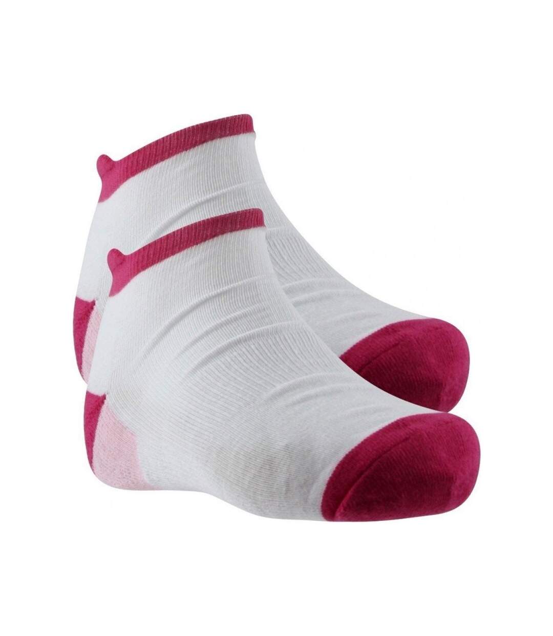 DIM Lot de 2 paires de Socquettes Femme Coton BASIQUE Blanc Rose