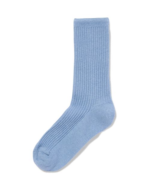 chaussettes femmes à côte - 1 paire bleu clair
