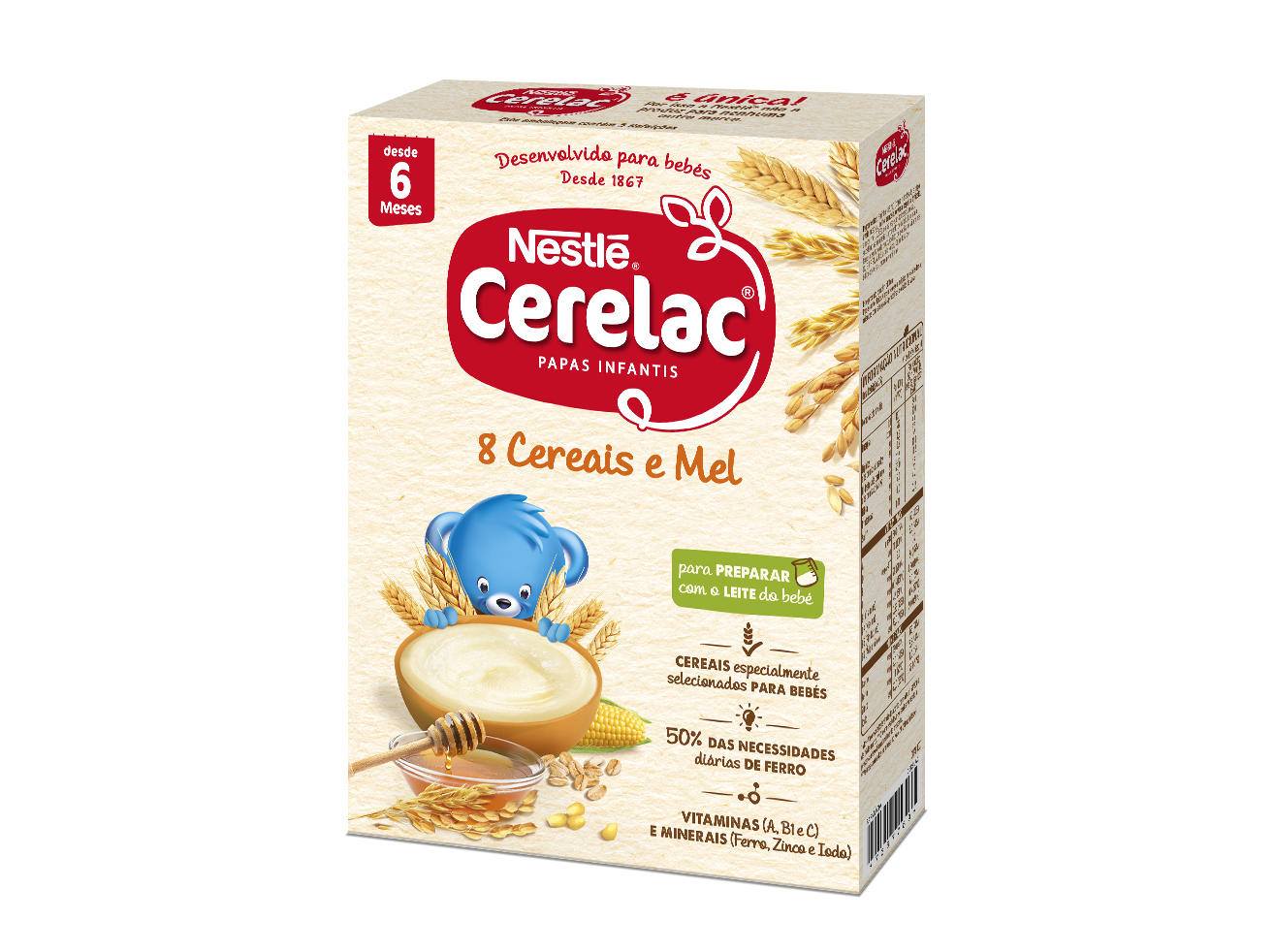 FARINHA NÃO LÁCTEA CERELAC 8 CEREAIS E MEL 250G
