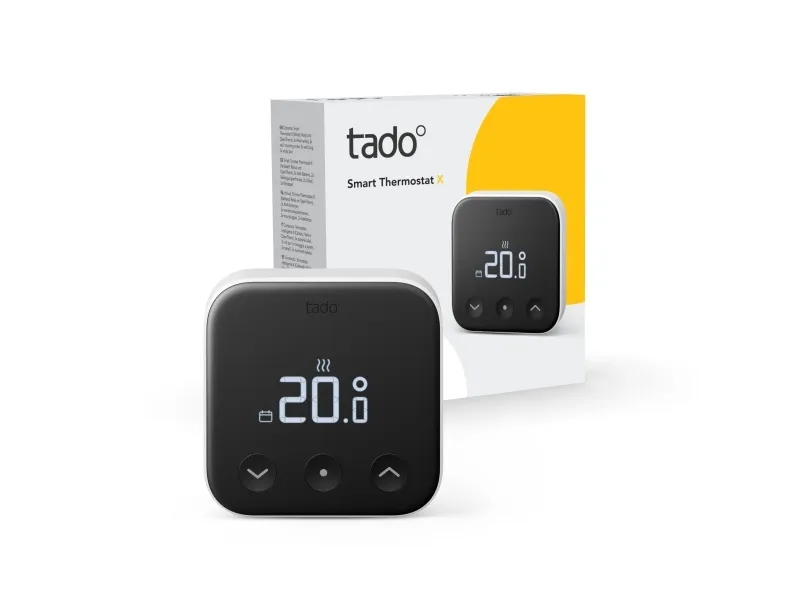 tado° VX-ST02-TC-ML-00, Digital termostat, Sort, Hvid, Digital, Batteri, AAA, 100 mm
