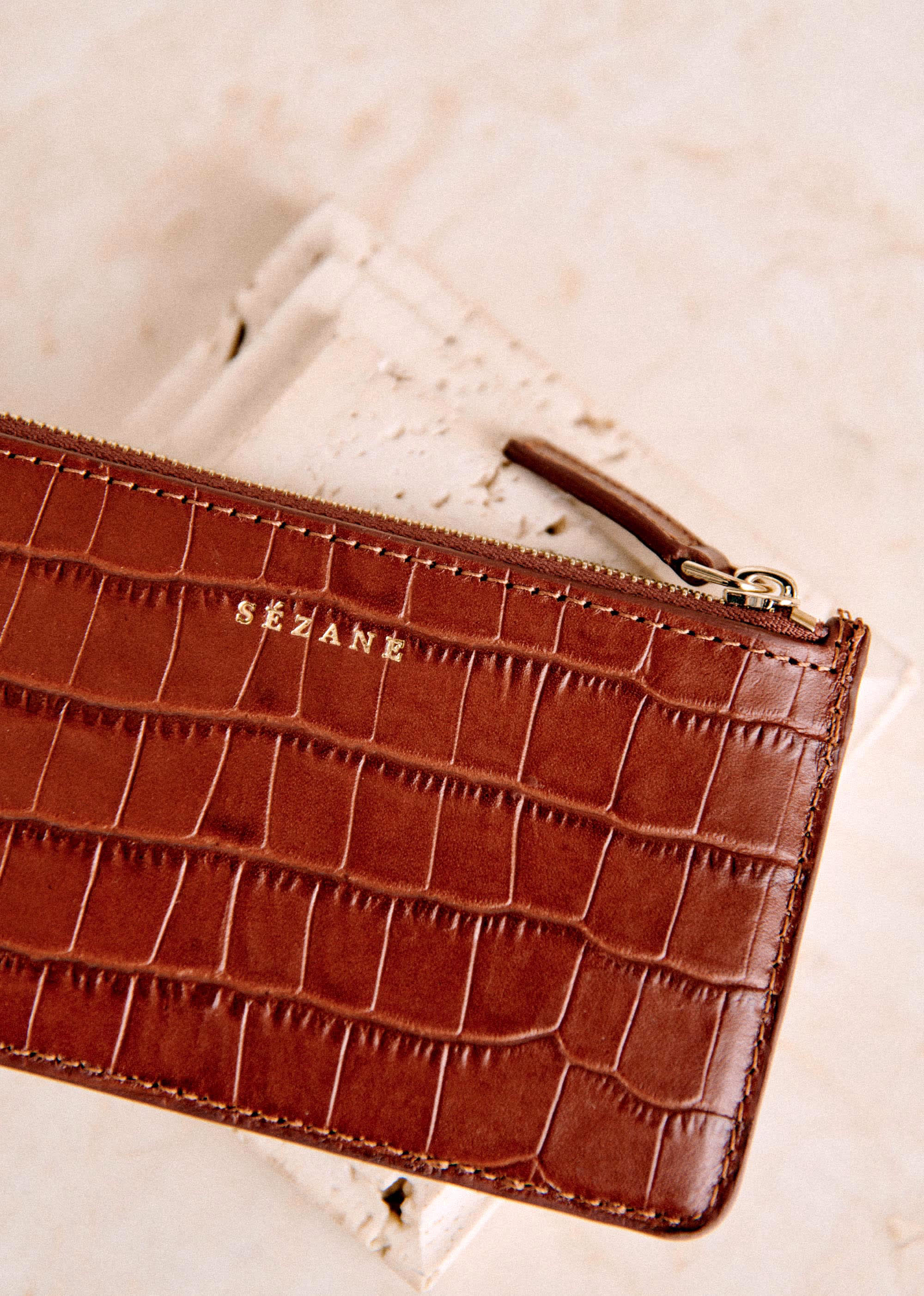 Porte-cartes Grand Alfred - Camel Croco - SACS/NEW SACS Petite Maroquinerie 5906434