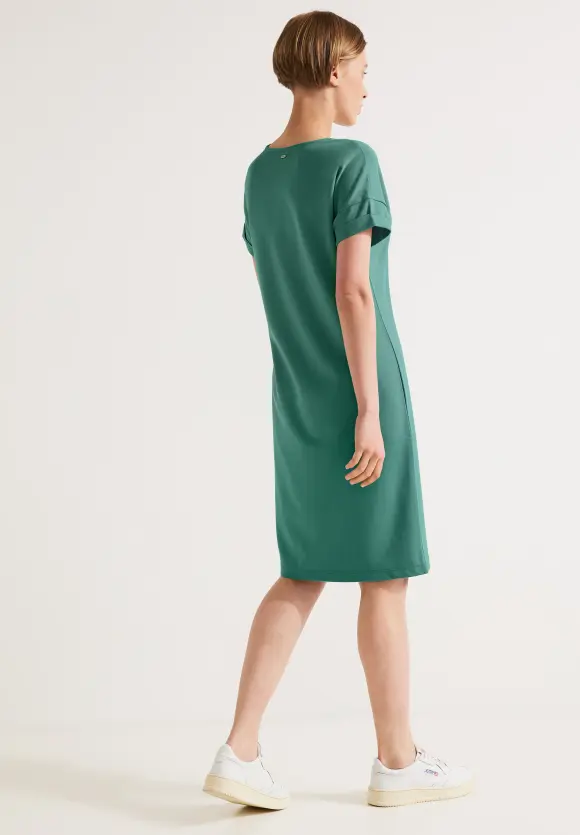 Jersey Kleid in Unifarbe - lagoon green