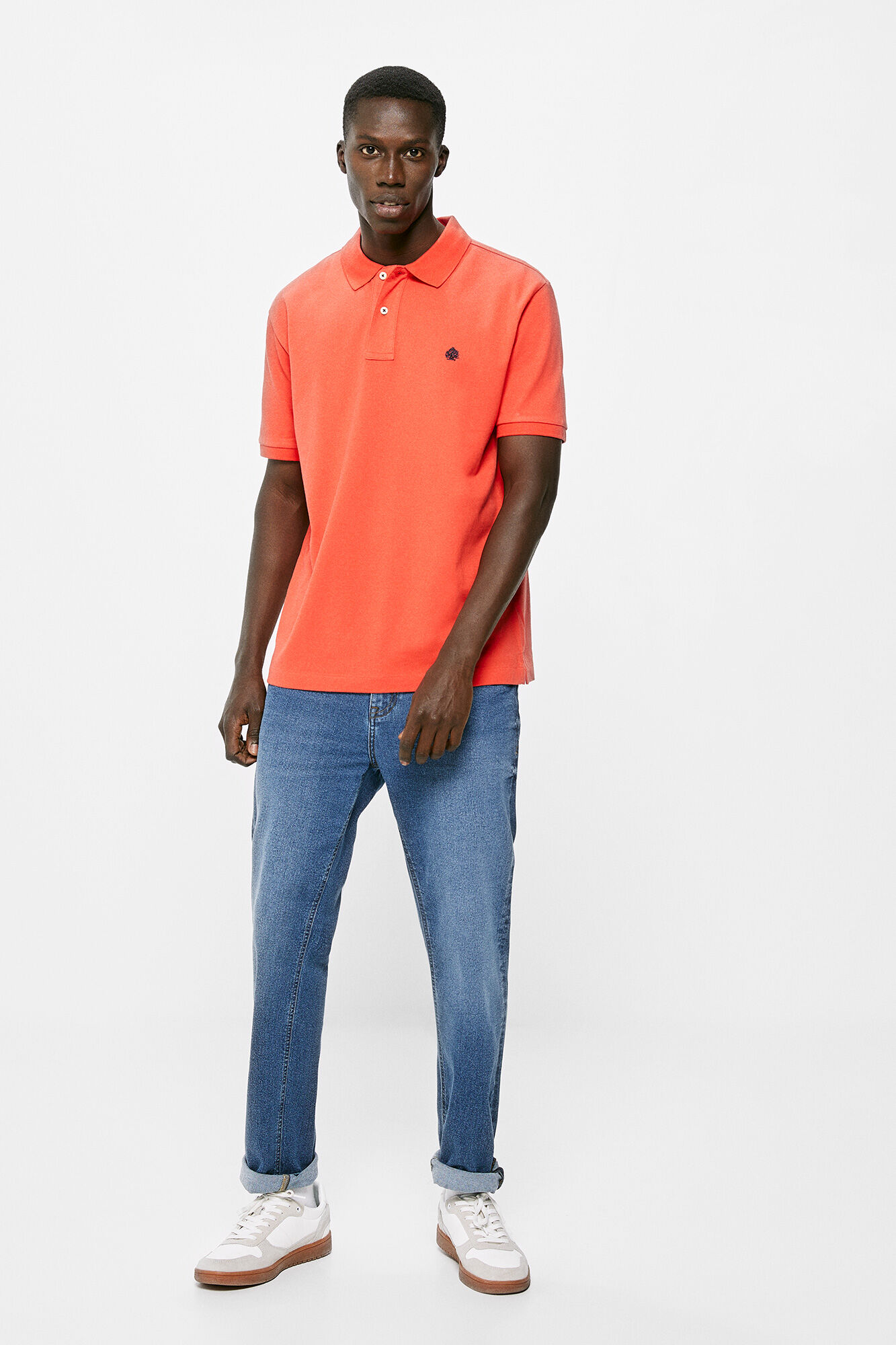 Camisa polo básica em piqué - vermelha