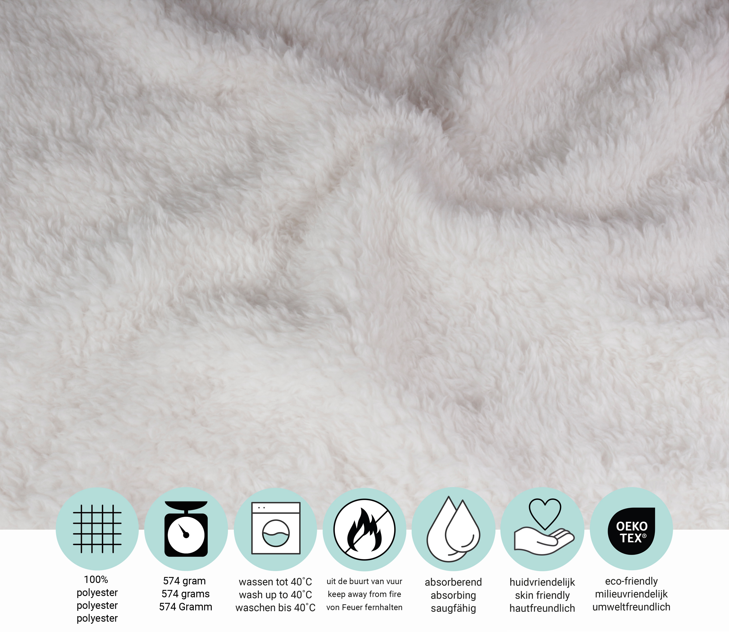 DoubleDry Teddy 130 x 170 cm plaid - Ecru