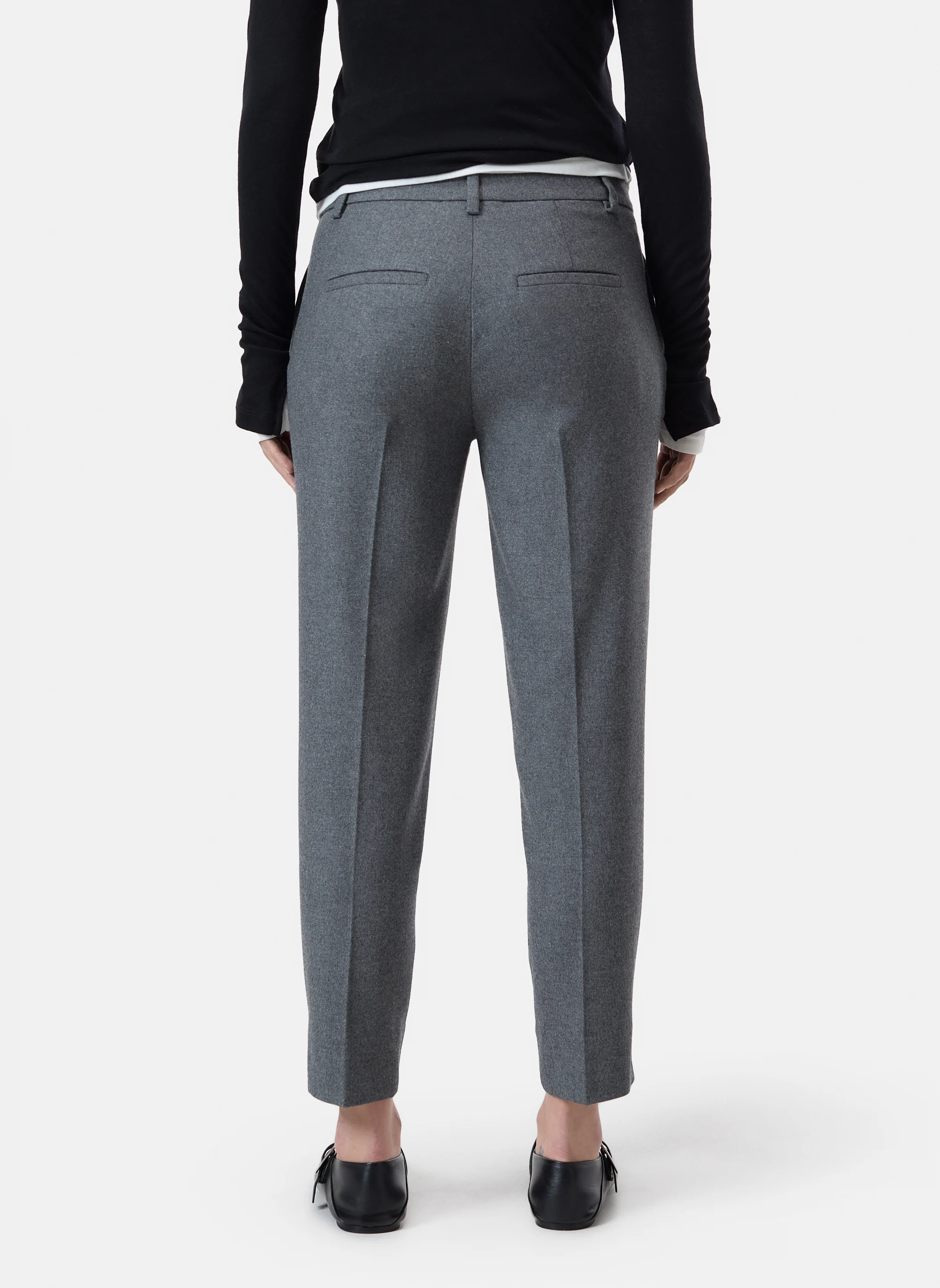 SONNETT - Pantalon slim raccourci en coton mélangé | Gris