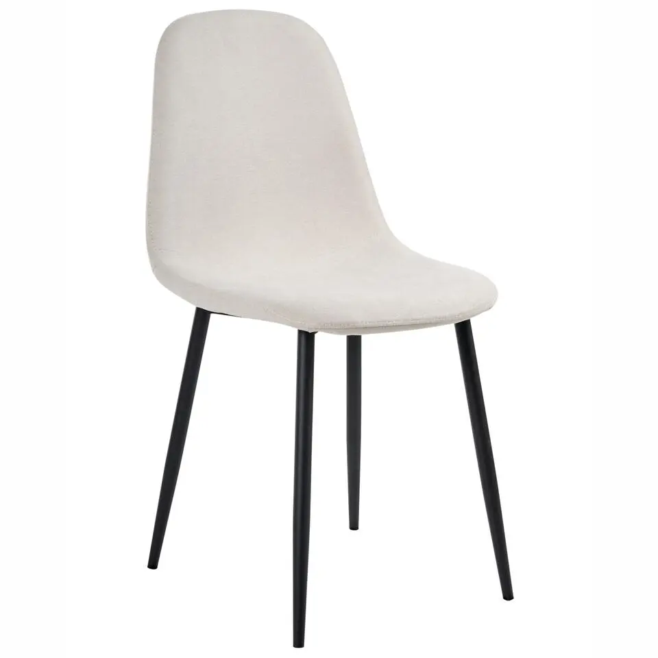 CRANDALL - Eetkamerstoel set van 4 - Lichtbeige - Polyester