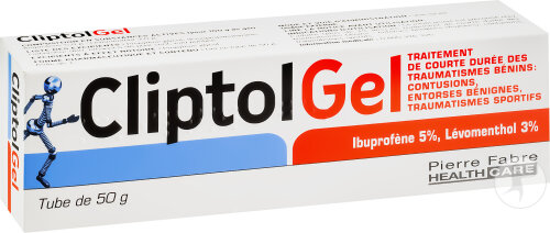Pierre Fabre Cliptol Gel Ibuprofène 5% Levomenthol 3% Tube 50g