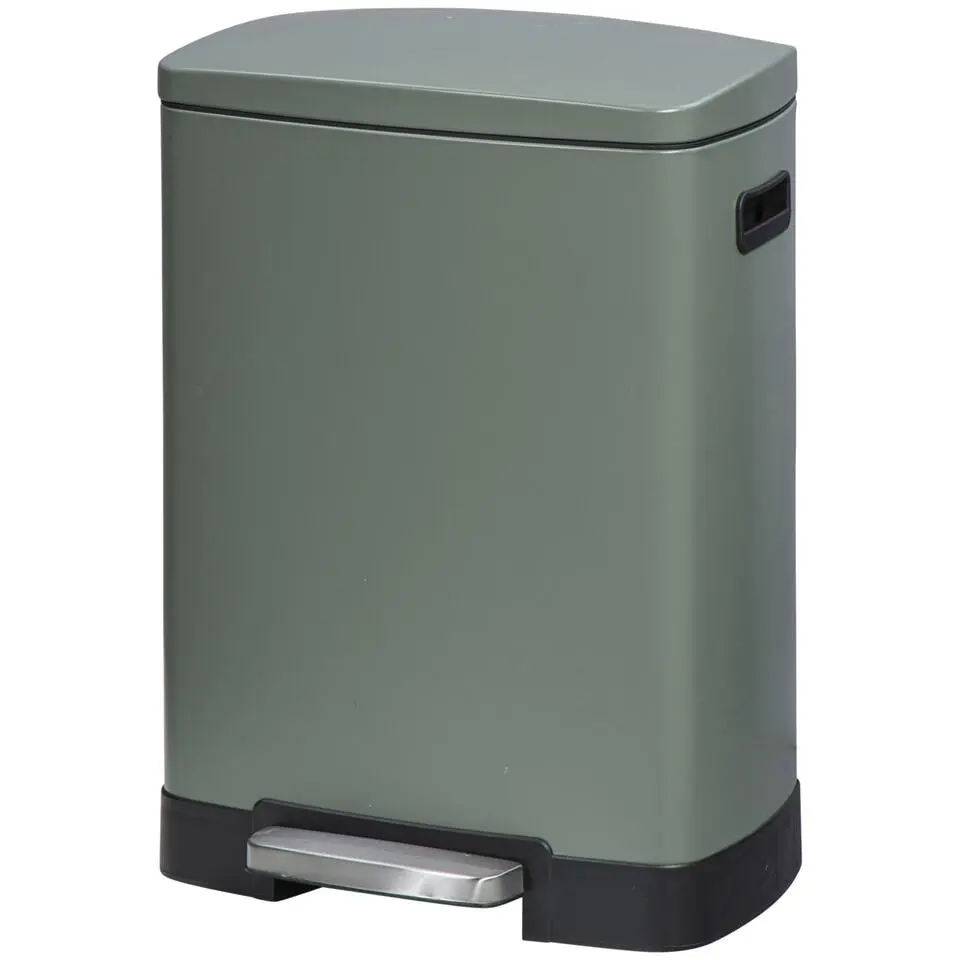 Pedaalemmer Paco - groen metaal - 25L 15L