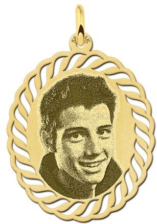 Hanger met foto ovaal goud