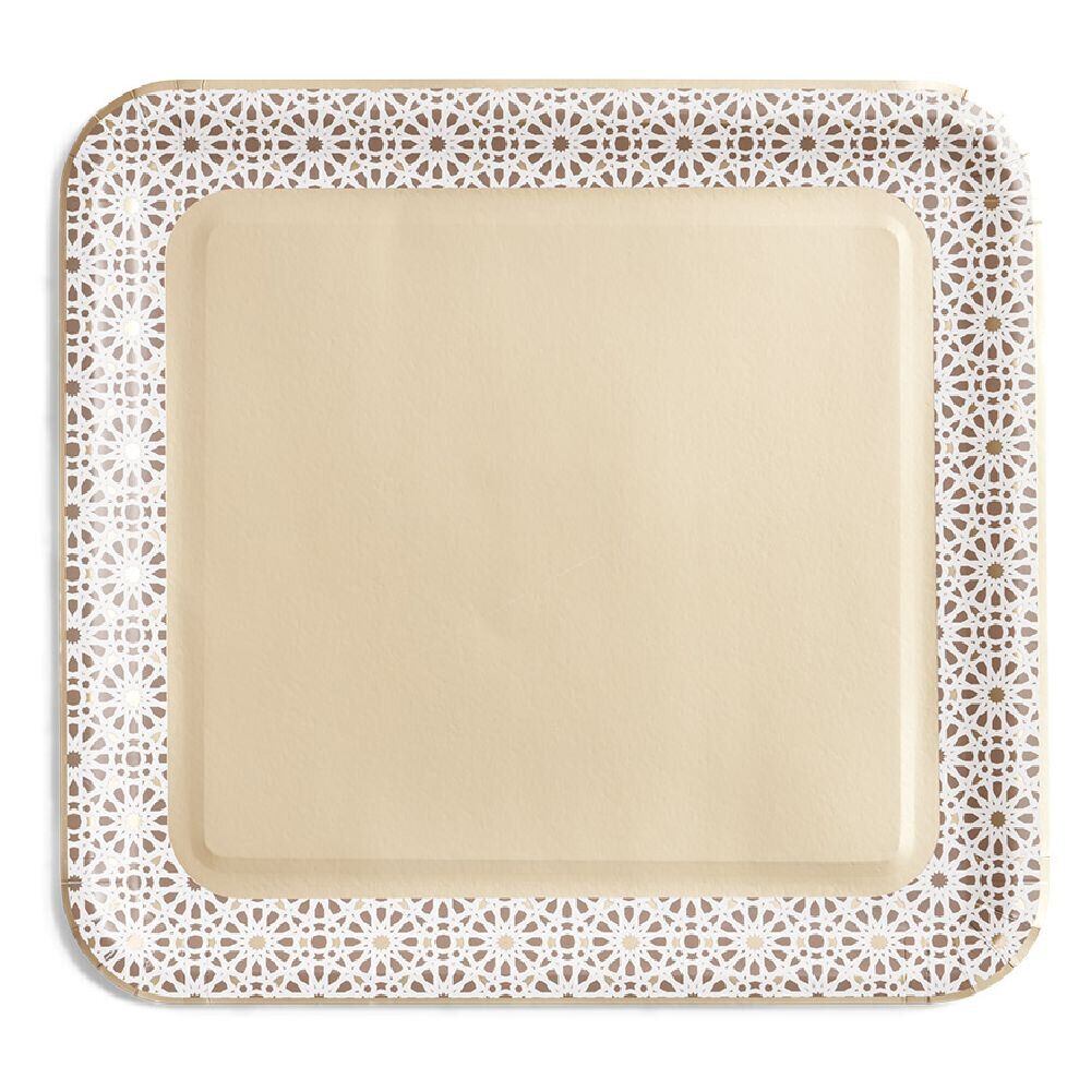 Lot de 6 plats de présentation en carton 33x31cm décor oriental