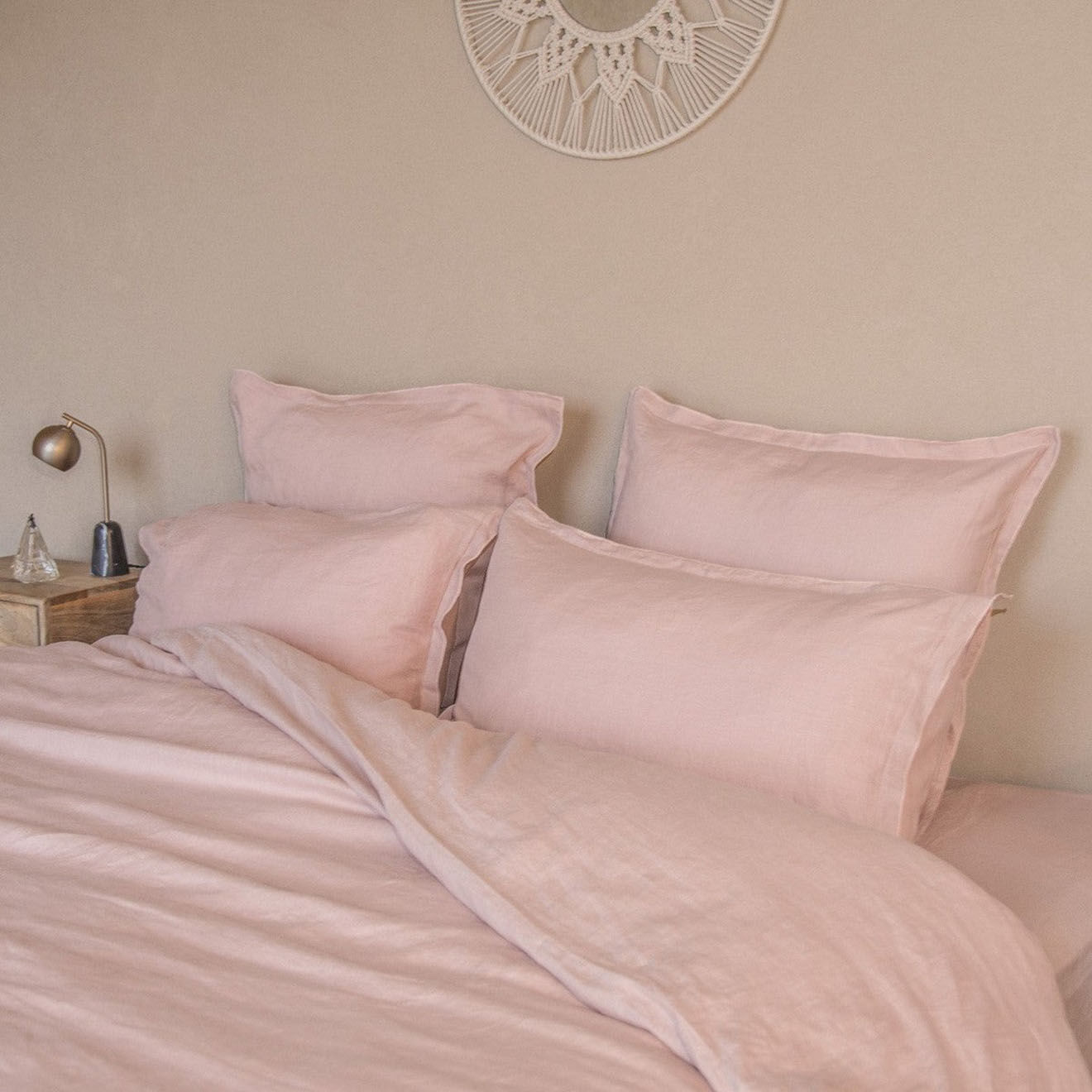 Febronie Housse de couette en Lin Lavé Hortense rose