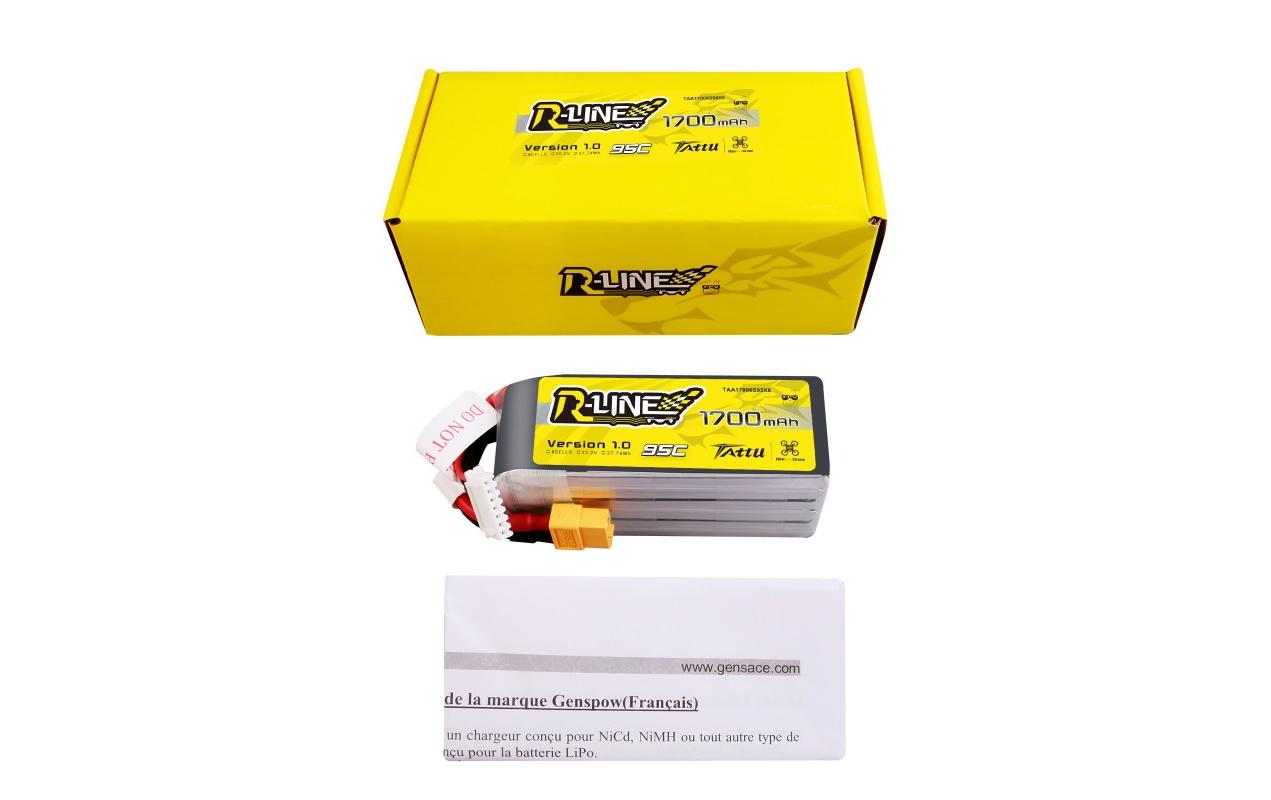 RC-Akku LiPo 1700 mAh 22.2 V 95C R-Line V16S Lipo Akku für Racecopter